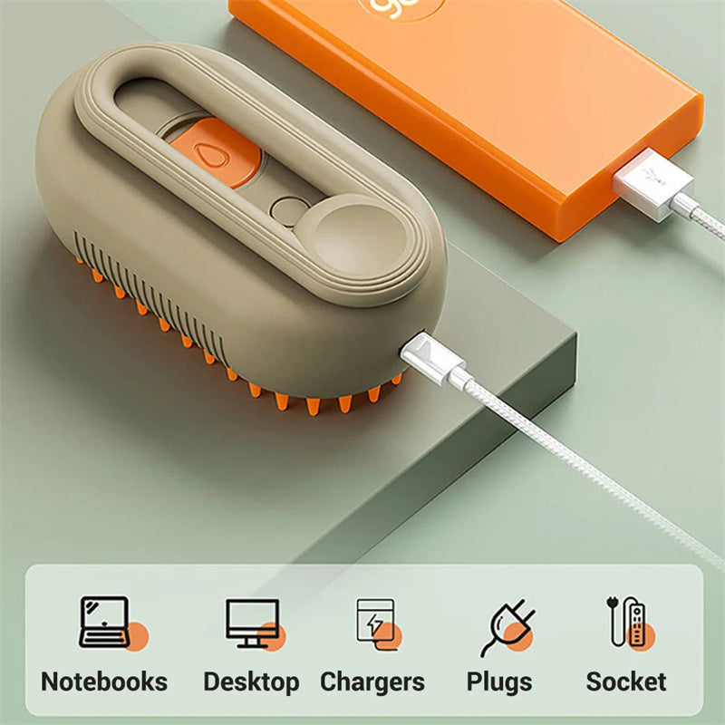 Pet Steam Brush Grooming & Massage
