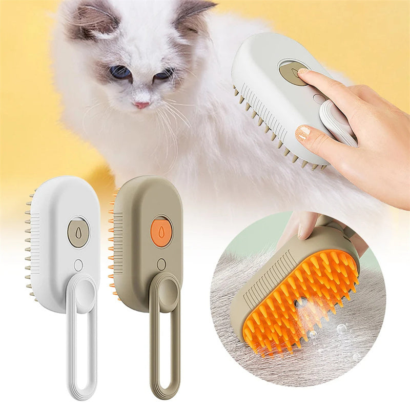 Pet Steam Brush Grooming & Massage